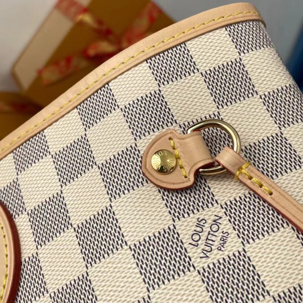 Louis Vuitton Neverfull Checkerboard Handheld Shoulder Bag Cherry Blossom Pink - Picture 6 of 7